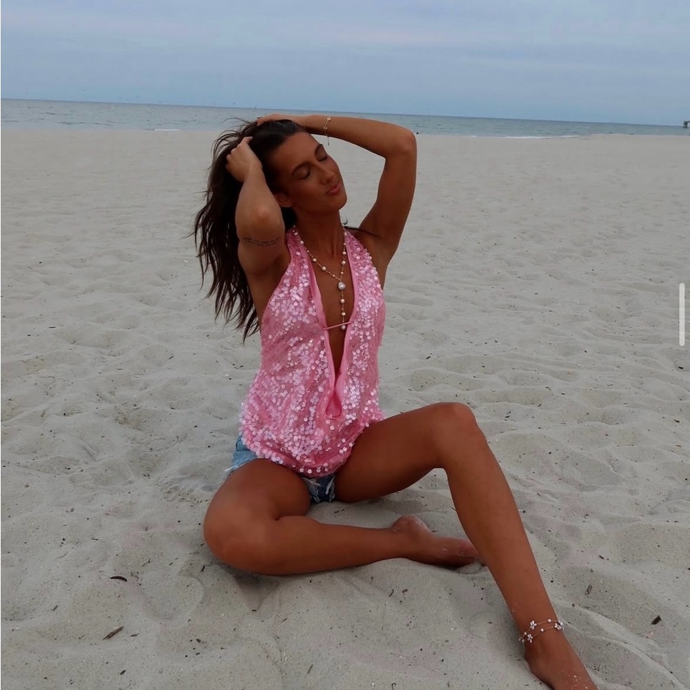 Skull House Designs Mermaid Halter: Flamingo